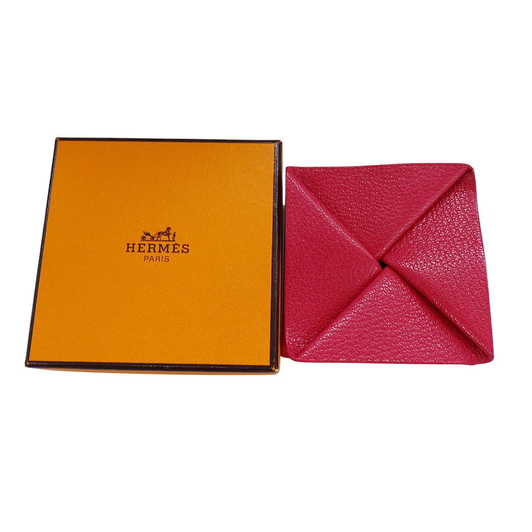 HERMES エルメス ズールー コインケース ピンク シェーブル レディース □Ｆ【中古】