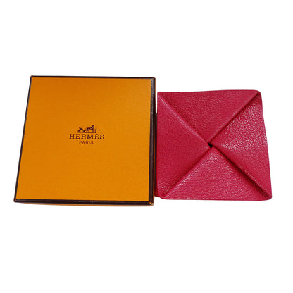 HERMES エルメス ズールー コインケース ピンク シェーブル レディース □Ｆ【中古】