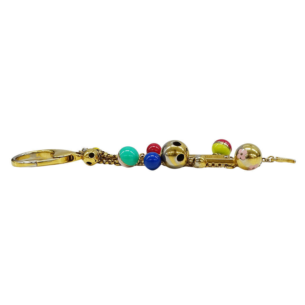 LOUIS VUITTON ルイ・ヴィトン ポルトクレ・グルロ キーホルダー ゴールド マルチカラー レディース M62227 【中古】