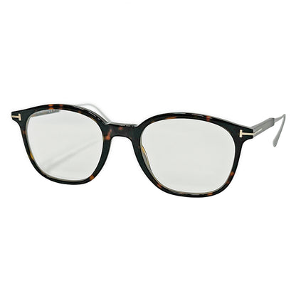 TOM FORD トムフォード メガネ ブラウン シルバー金具 TF5484 チタン メンズ 【中古】