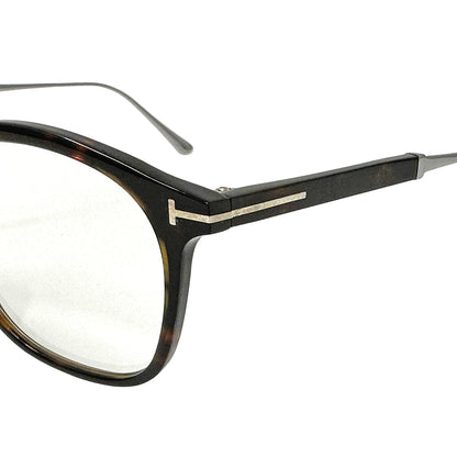TOM FORD トムフォード メガネ ブラウン シルバー金具 TF5484 チタン メンズ 【中古】