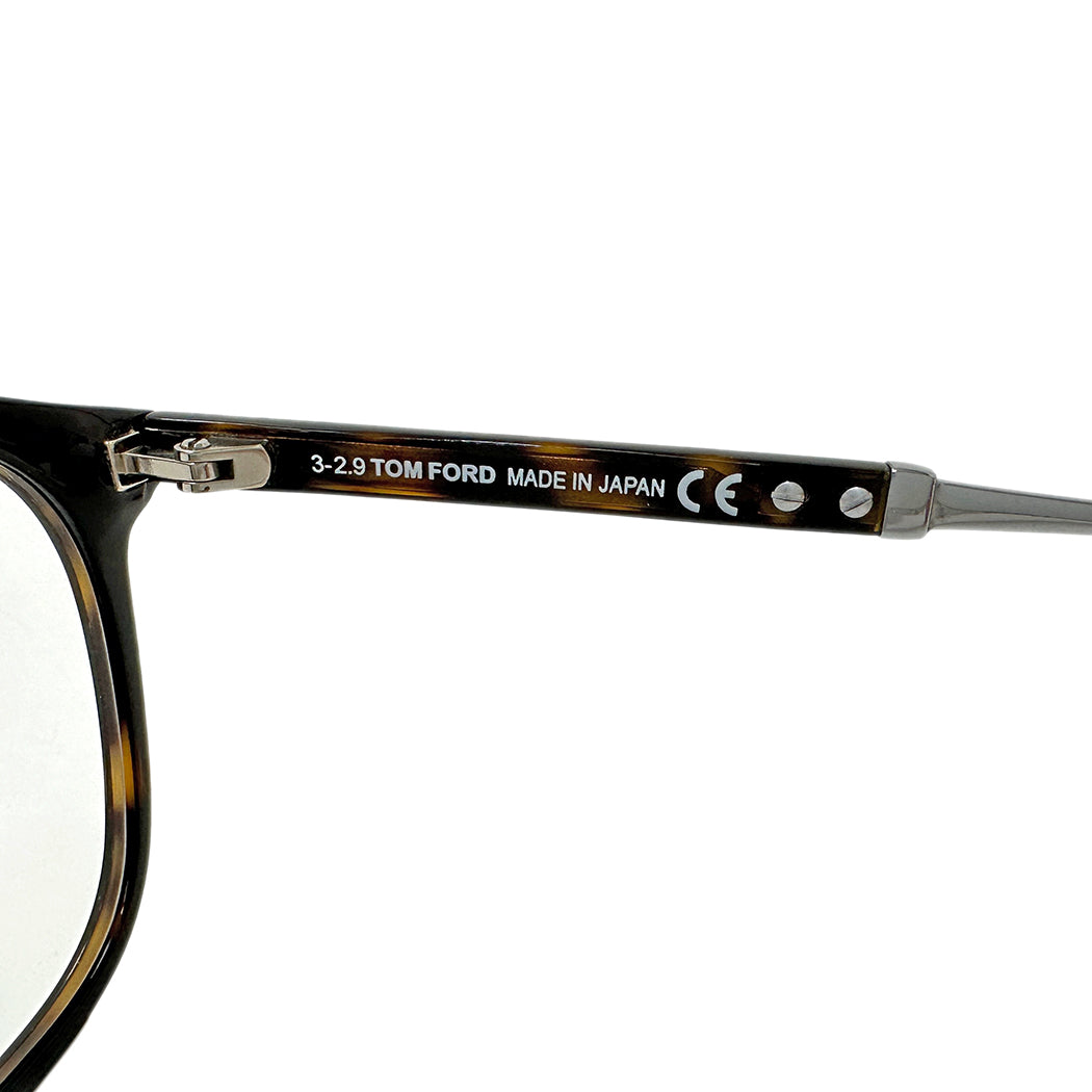 TOM FORD トムフォード メガネ ブラウン シルバー金具 TF5484 チタン メンズ 【中古】