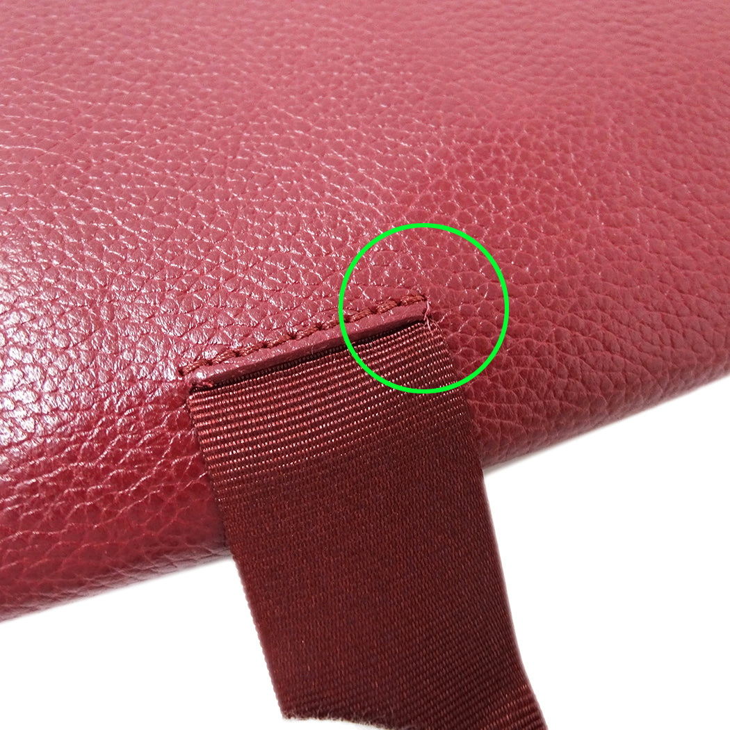 Cartier カルティエ アクセサリーポーチ ボルドー レザー レディース メンズ 【中古】