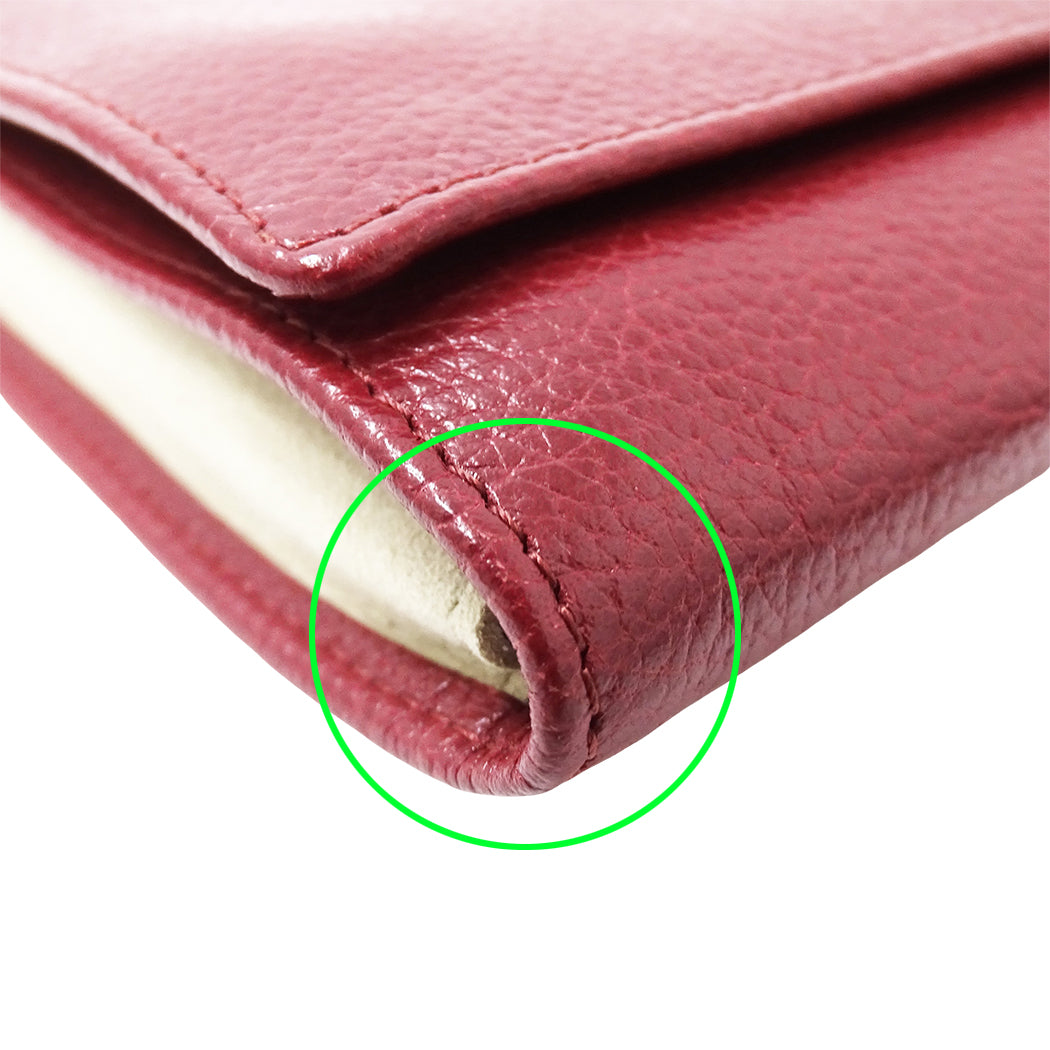 Cartier カルティエ アクセサリーポーチ ボルドー レザー レディース メンズ 【中古】