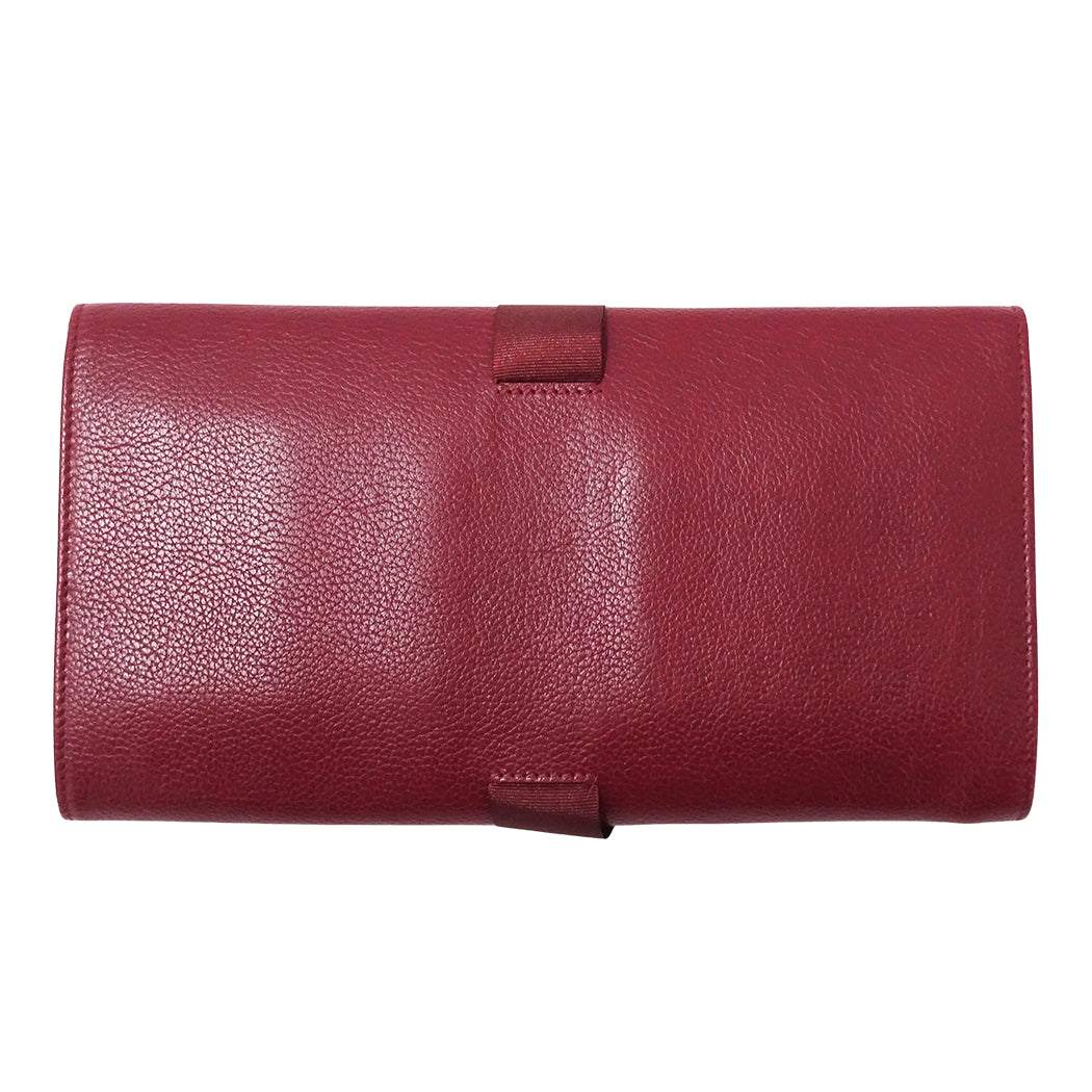 Cartier カルティエ アクセサリーポーチ ボルドー レザー レディース メンズ 【中古】