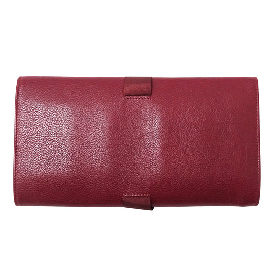 Cartier カルティエ アクセサリーポーチ ボルドー レザー レディース メンズ 【中古】