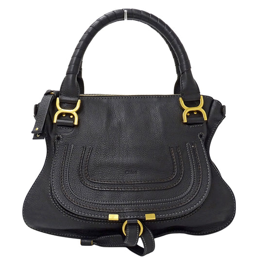 Chloe クロエ マーシー ハンドバッグ ブラック レザー レディース 【中古】