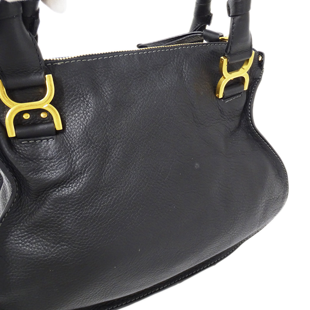 Chloe クロエ マーシー ハンドバッグ ブラック レザー レディース 【中古】