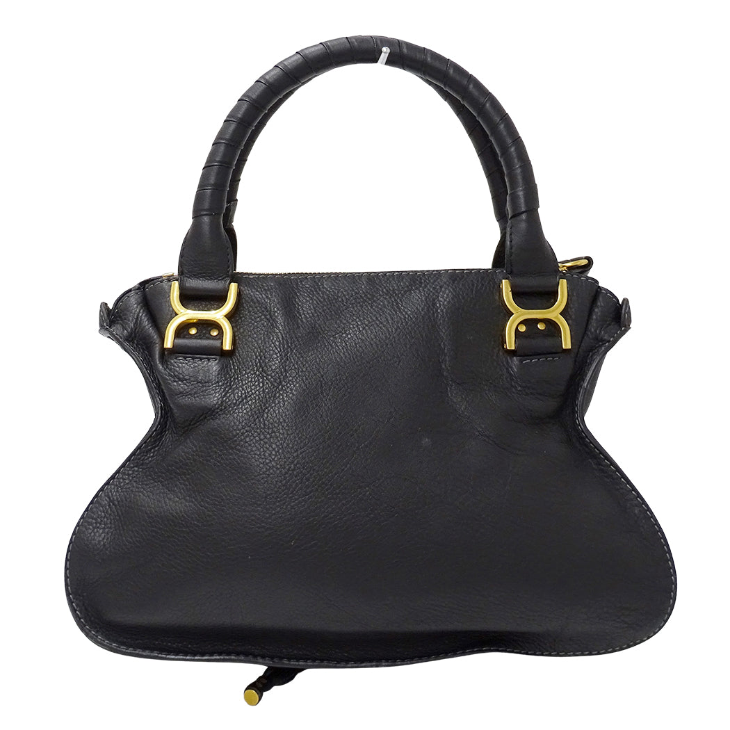 Chloe クロエ マーシー ハンドバッグ ブラック レザー レディース 【中古】