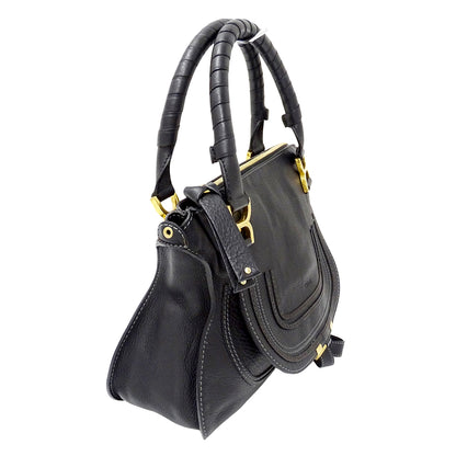 Chloe クロエ マーシー ハンドバッグ ブラック レザー レディース 【中古】