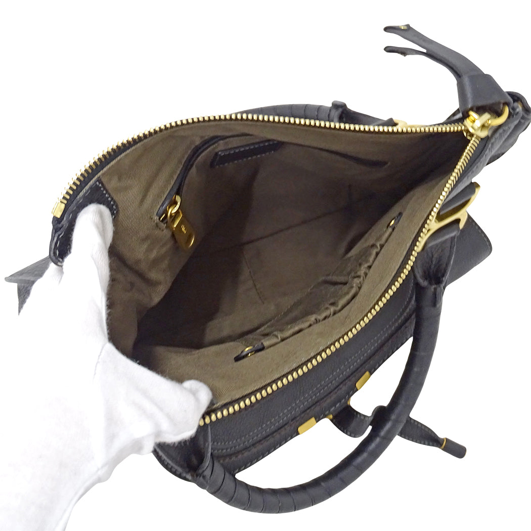 Chloe クロエ マーシー ハンドバッグ ブラック レザー レディース 【中古】