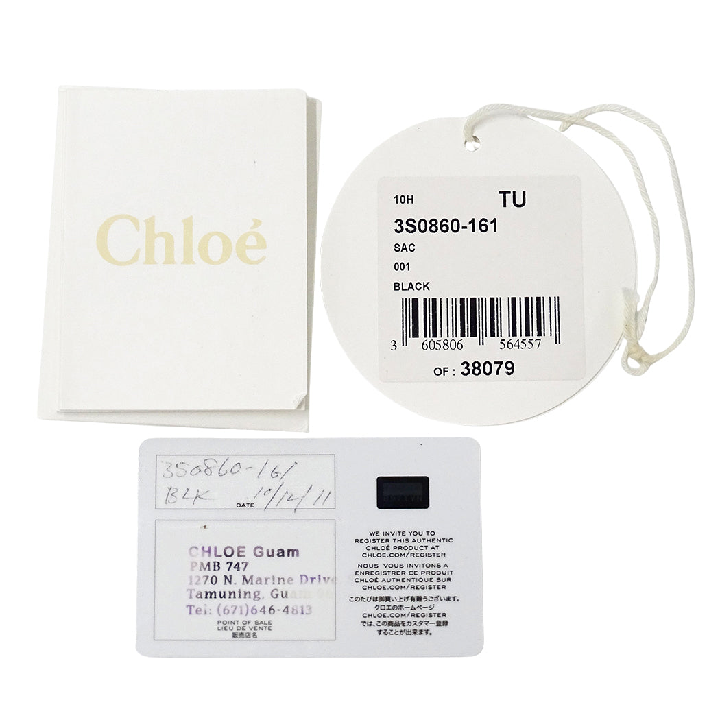 Chloe クロエ マーシー ハンドバッグ ブラック レザー レディース 【中古】
