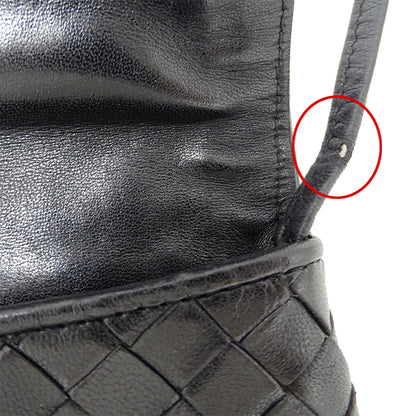 BOTTEGAVENETA ボッテガ・ヴェネタ ショルダーバッグ イントレチャート ブラック 黒 レザー レディース 【中古】