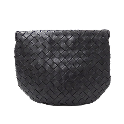 BOTTEGAVENETA ボッテガ・ヴェネタ ショルダーバッグ イントレチャート ブラック 黒 レザー レディース 【中古】