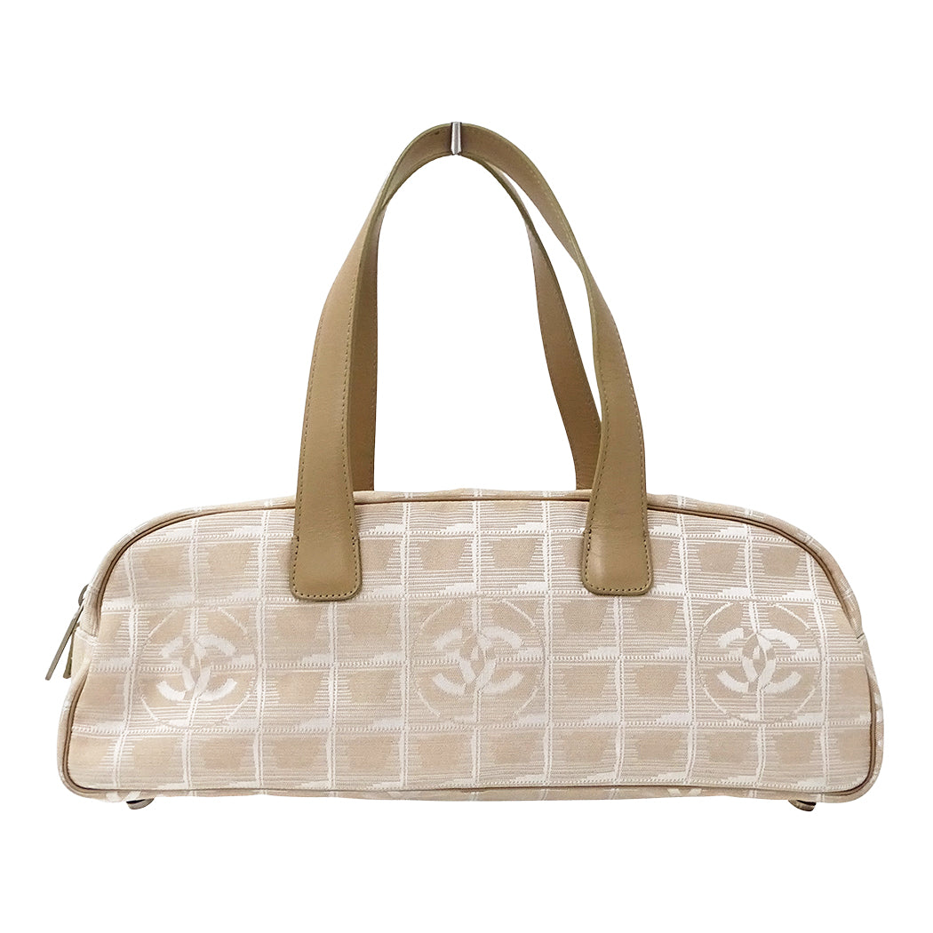 CHANEL シャネル ハンドバッグ ニュートラベル ボーリングバッグ ピンク シルバー金具 ナイロン レディース 【中古】
