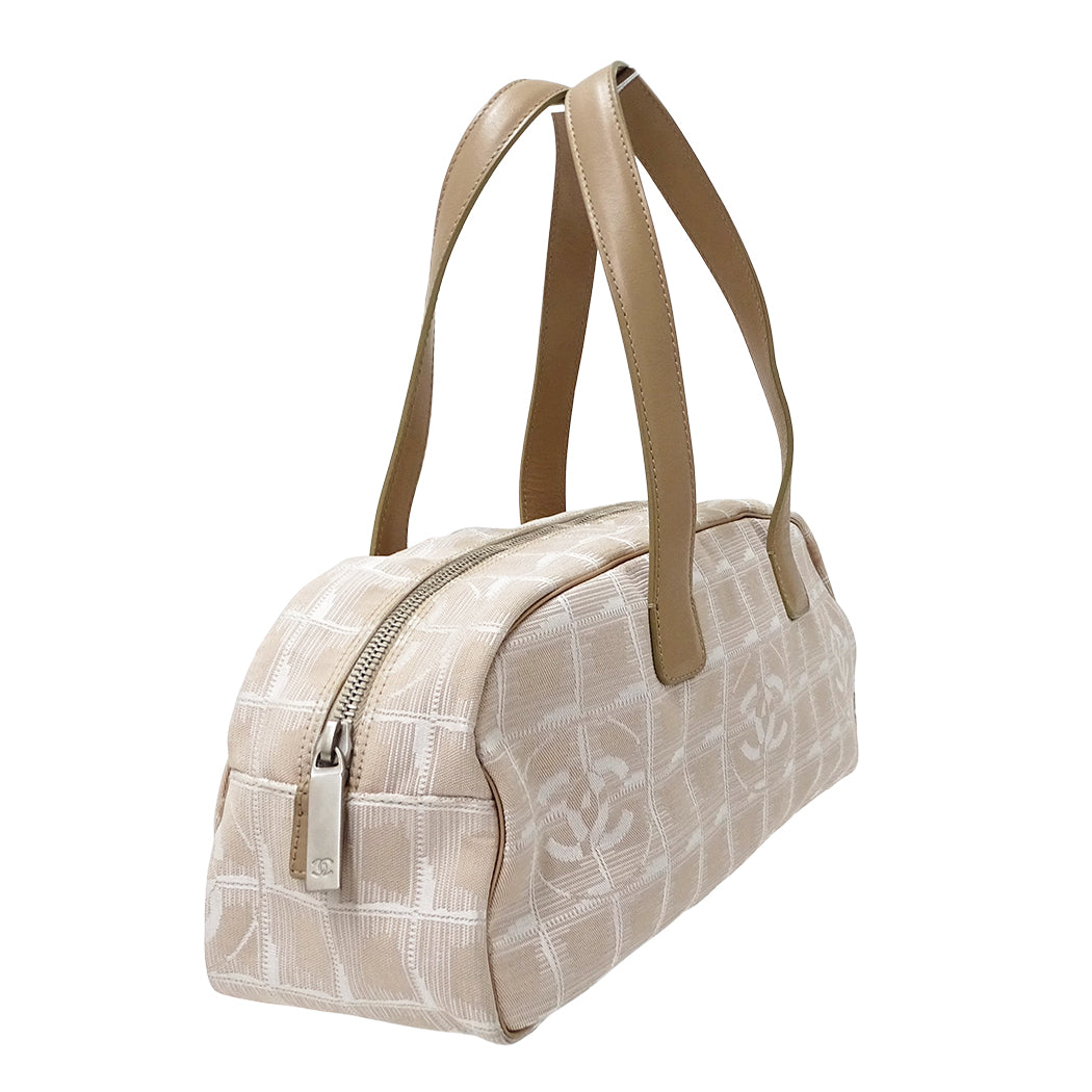 CHANEL シャネル ハンドバッグ ニュートラベル ボーリングバッグ ピンク シルバー金具 ナイロン レディース 【中古】