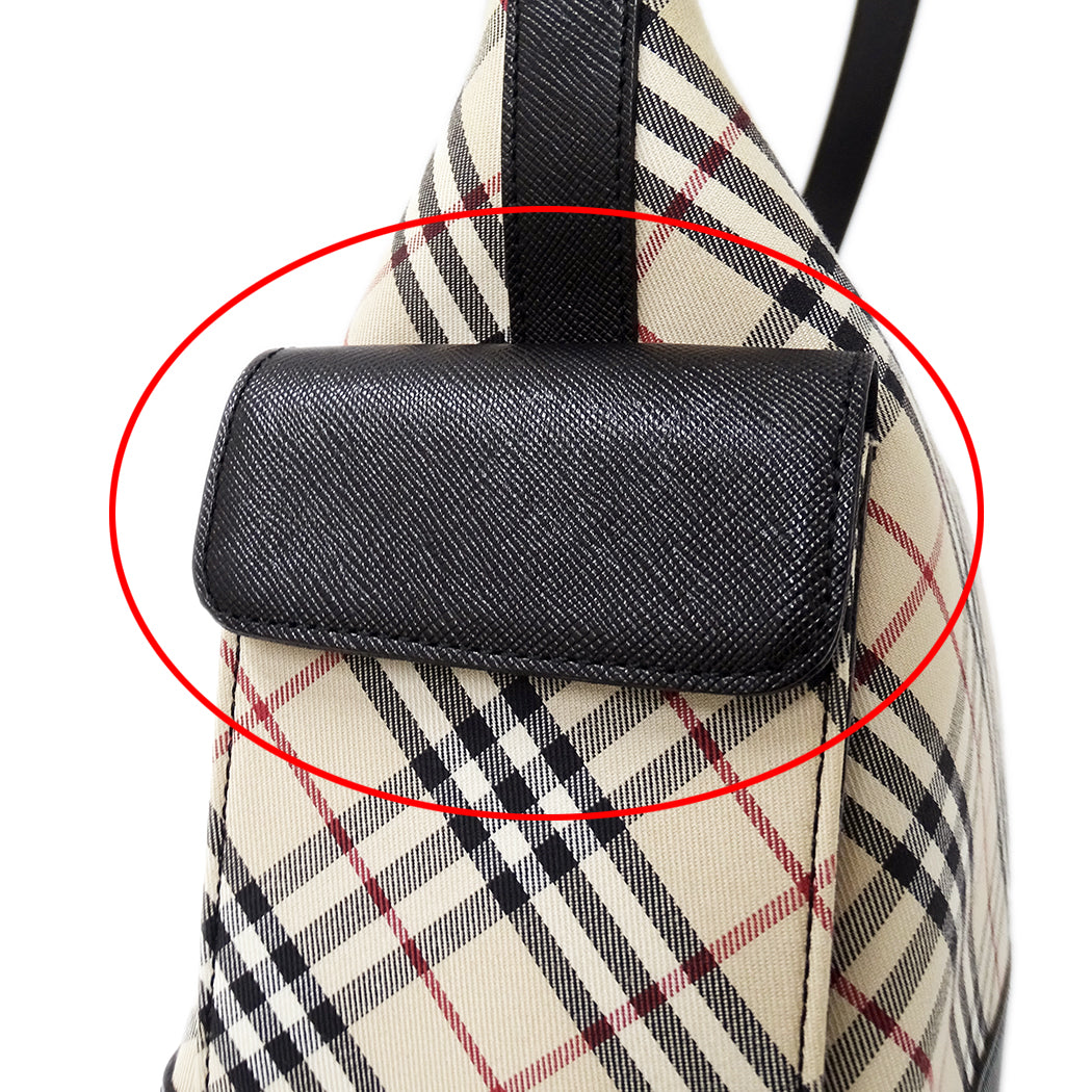 BURBERRY バーバリー ショルダーバッグ ベージュ ブラック キャンバス レディース 【中古】