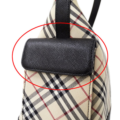 BURBERRY バーバリー ショルダーバッグ ベージュ ブラック キャンバス レディース 【中古】