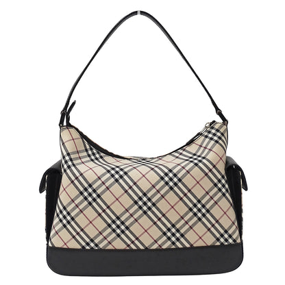 BURBERRY バーバリー ショルダーバッグ ベージュ ブラック キャンバス レディース 【中古】