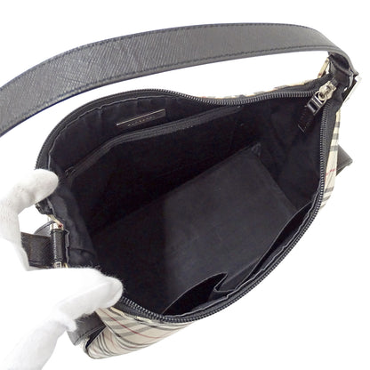 BURBERRY バーバリー ショルダーバッグ ベージュ ブラック キャンバス レディース 【中古】