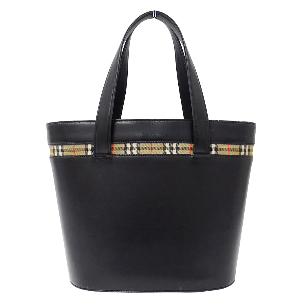 BURBERRY バーバリー ハンドバッグ ブラック レザー レディース 【中古】