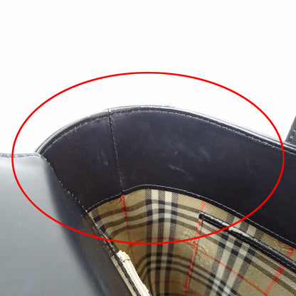 BURBERRY バーバリー ハンドバッグ ブラック レザー レディース 【中古】