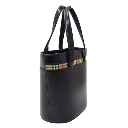 BURBERRY バーバリー ハンドバッグ ブラック レザー レディース 【中古】
