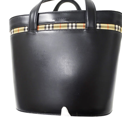 BURBERRY バーバリー ハンドバッグ ブラック レザー レディース 【中古】
