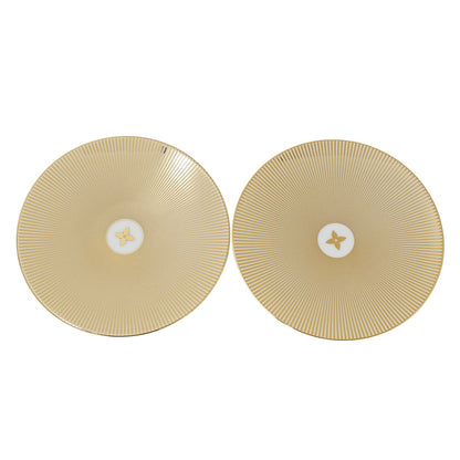 LOUIS VUITTON ルイ・ヴィトン Splendor Set Of 2 Bread Plates 食器 ゴールド ホワイト R95951 陶磁器 レディース メンズ 【中古】
