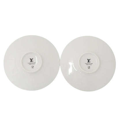 LOUIS VUITTON ルイ・ヴィトン Splendor Set Of 2 Bread Plates 食器 ゴールド ホワイト R95951 陶磁器 レディース メンズ 【中古】