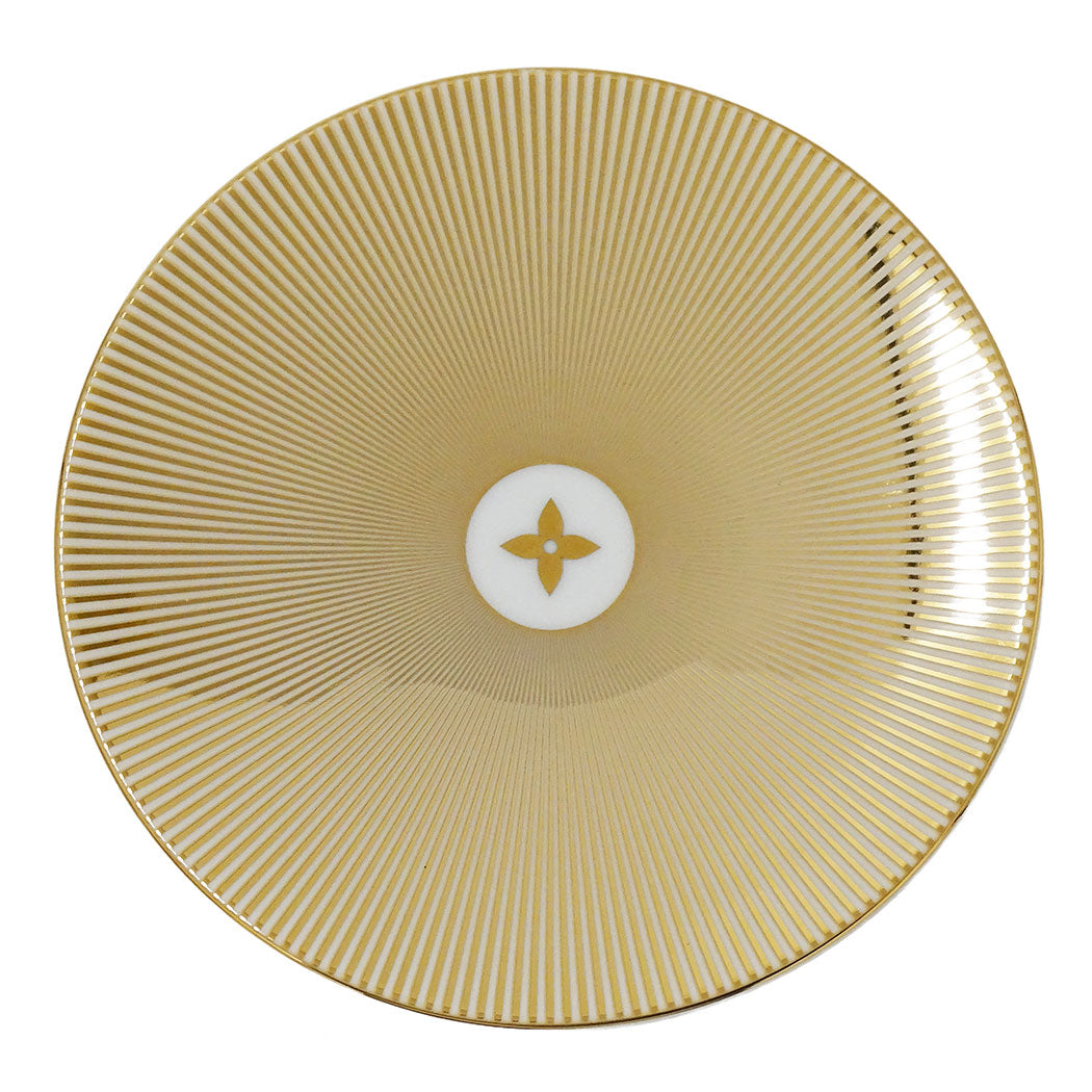 LOUIS VUITTON ルイ・ヴィトン Splendor Set Of 2 Bread Plates 食器 ゴールド ホワイト R95951 陶磁器 レディース メンズ 【中古】
