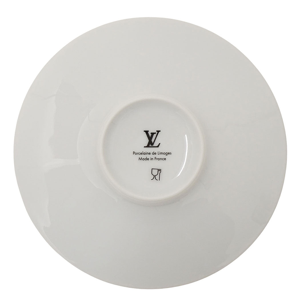 LOUIS VUITTON ルイ・ヴィトン Splendor Set Of 2 Bread Plates 食器 ゴールド ホワイト R95951 陶磁器 レディース メンズ 【中古】