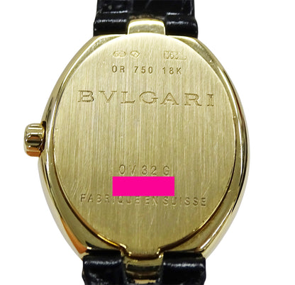BVLGARI ブルガリ オーバル OV32G レディース 腕時計 750YG 18K レザー 磨き済み【中古】