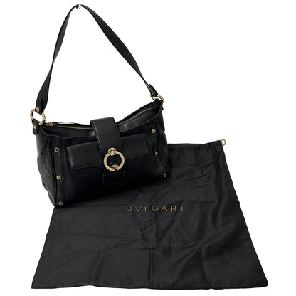 BVLGARI ブルガリ ショルダーバッグ チャンドラ ブラック ゴールド金具 レザー レディース 【中古】