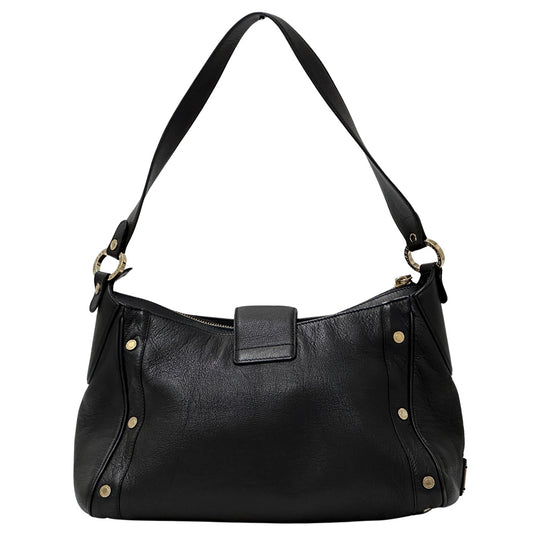 BVLGARI ブルガリ ショルダーバッグ チャンドラ ブラック ゴールド金具 レザー レディース 【中古】