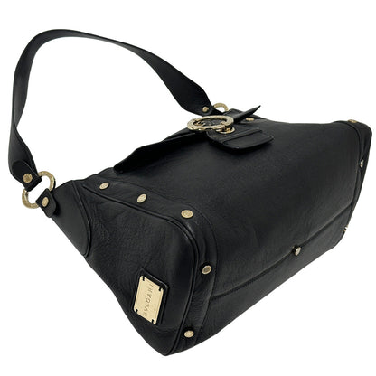 BVLGARI ブルガリ ショルダーバッグ チャンドラ ブラック ゴールド金具 レザー レディース 【中古】