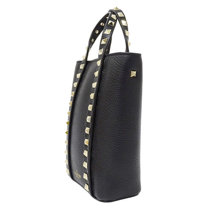 Valentino Garavani ヴァレンティノ・ガラヴァーニ 2wayバッグ ロックスタッズ ブラック ゴールド レザー レディース 【中古】