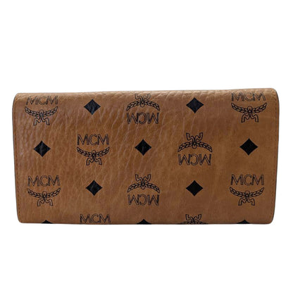 エム・シー・エム MCM ヴィセトス チェーンウォレット 長財布 コニャック ブラウン レザー レディース メンズ 【中古】