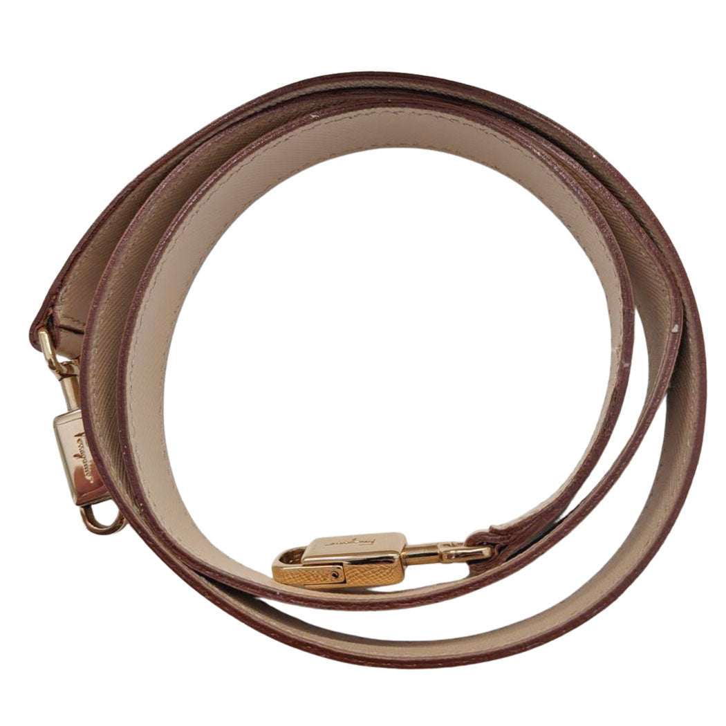 Ferragamo フェラガモ 2wayバッグ ガンチーニ ベージュ ゴールド BA-210290 レザー レディース 【中古】