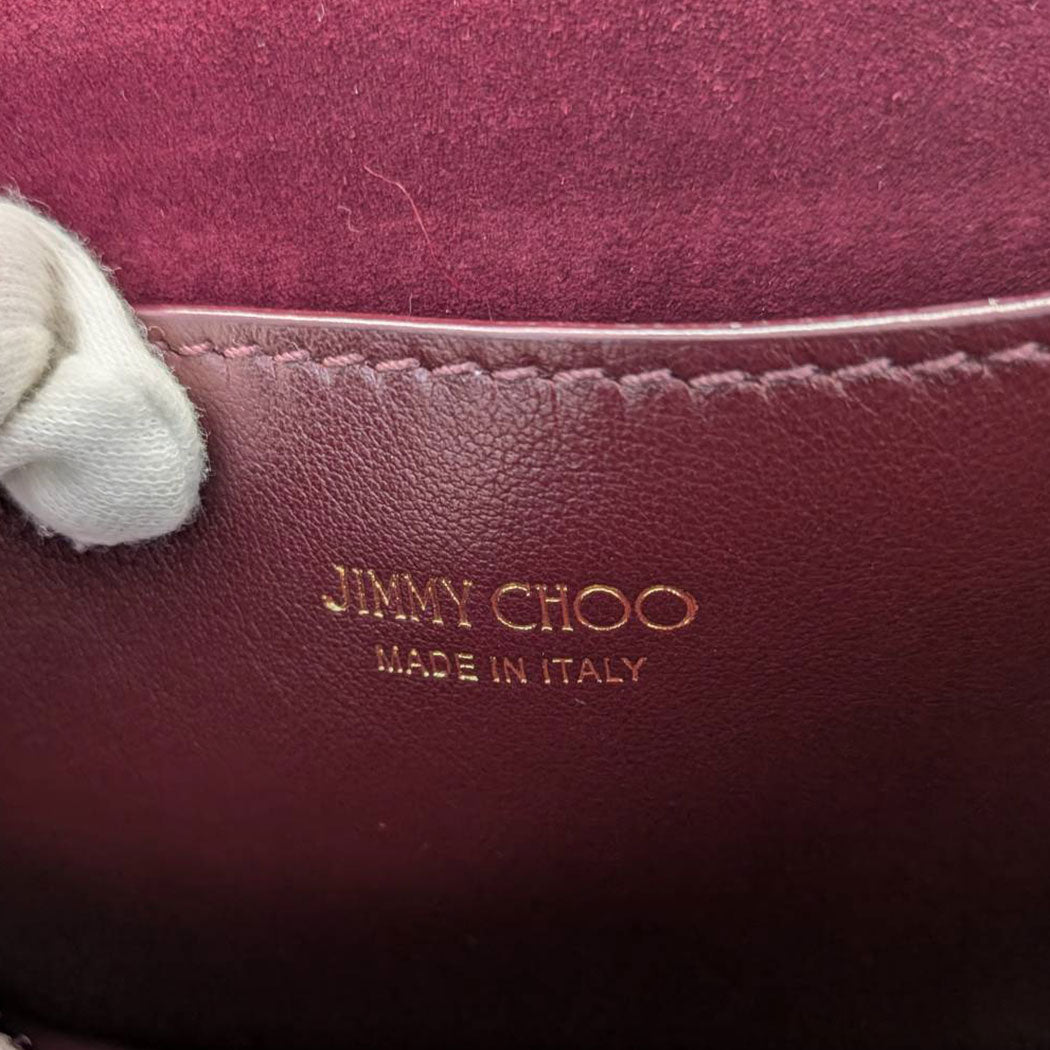 JIMMY CHOO ジミーチュウ マデリン ショルダーバッグ レッド レザー レディース 【中古】