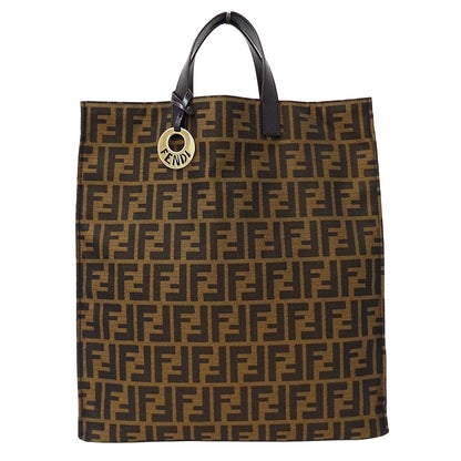 FENDI フェンディ トートバッグ ズッカ ブラウン 8BH173 キャンバス レディース 【中古】