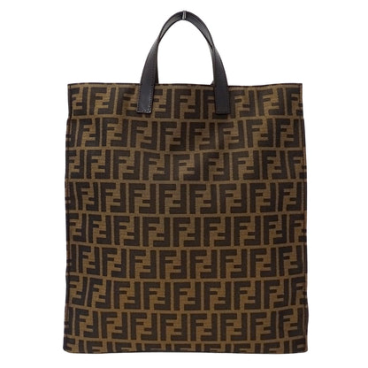 FENDI フェンディ トートバッグ ズッカ ブラウン 8BH173 キャンバス レディース 【中古】
