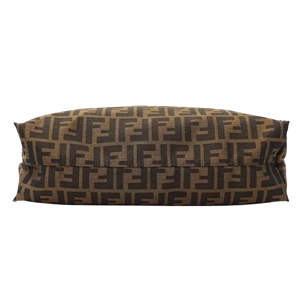 FENDI フェンディ トートバッグ ズッカ ブラウン 8BH173 キャンバス レディース 【中古】