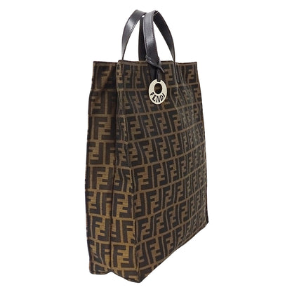 FENDI フェンディ トートバッグ ズッカ ブラウン 8BH173 キャンバス レディース 【中古】