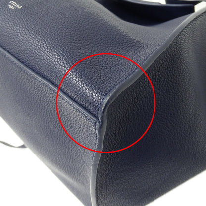 CELINE セリーヌ ビッグバッグ スモール ウィズ ロングストラップ 2wayバッグ ネイビー カーフ レディース 【中古】
