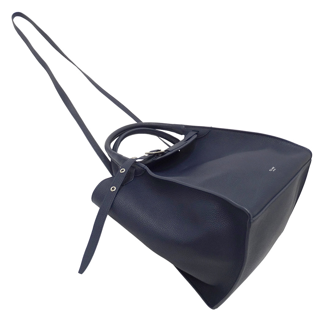 CELINE セリーヌ ビッグバッグ スモール ウィズ ロングストラップ 2wayバッグ ネイビー カーフ レディース 【中古】
