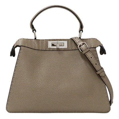 FENDI フェンディ セレリア ピーカブー アイシーユー ミディアム 2wayバッグ グレージュ 8BN321 レザー レディース 【中古】