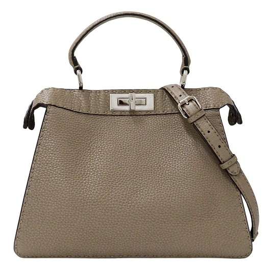 FENDI フェンディ セレリア ピーカブー アイシーユー ミディアム 2wayバッグ グレージュ 8BN321 レザー レディース 【中古】