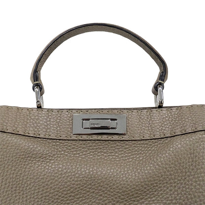 FENDI フェンディ セレリア ピーカブー アイシーユー ミディアム 2wayバッグ グレージュ 8BN321 レザー レディース 【中古】