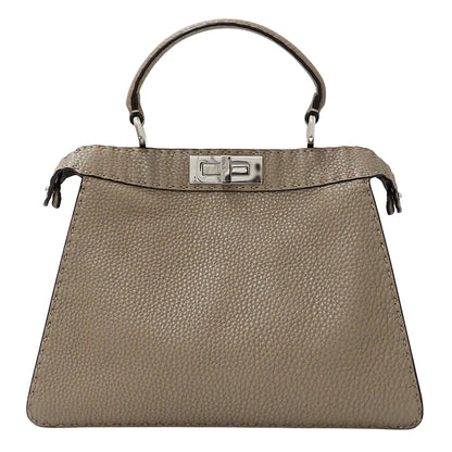FENDI フェンディ セレリア ピーカブー アイシーユー ミディアム 2wayバッグ グレージュ 8BN321 レザー レディース 【中古】